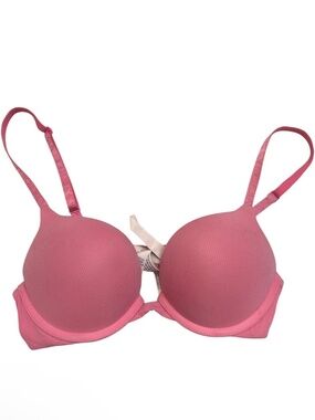 Victoria secret T shirt push up plunge like bombshell add 2 cups pink bra 32a